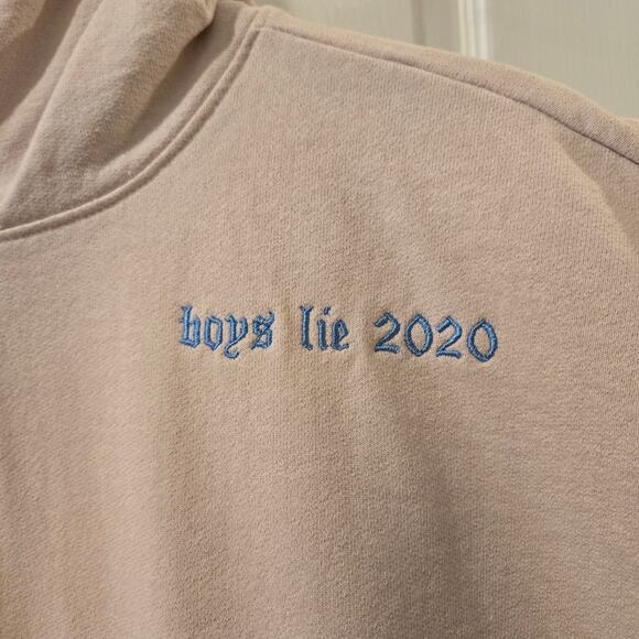 Boys Lie 2000 Read Me Beige Hoodie Sweatshirt Beige Mens One Size - Picture 4 of 14